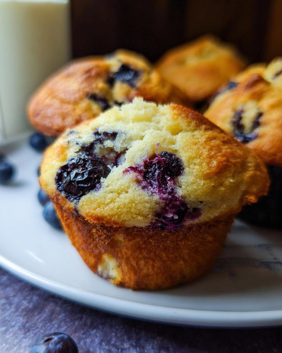 Close-up of a delicious blueberry muffin, a perfect addition to cake ideas recipes and meal prep.