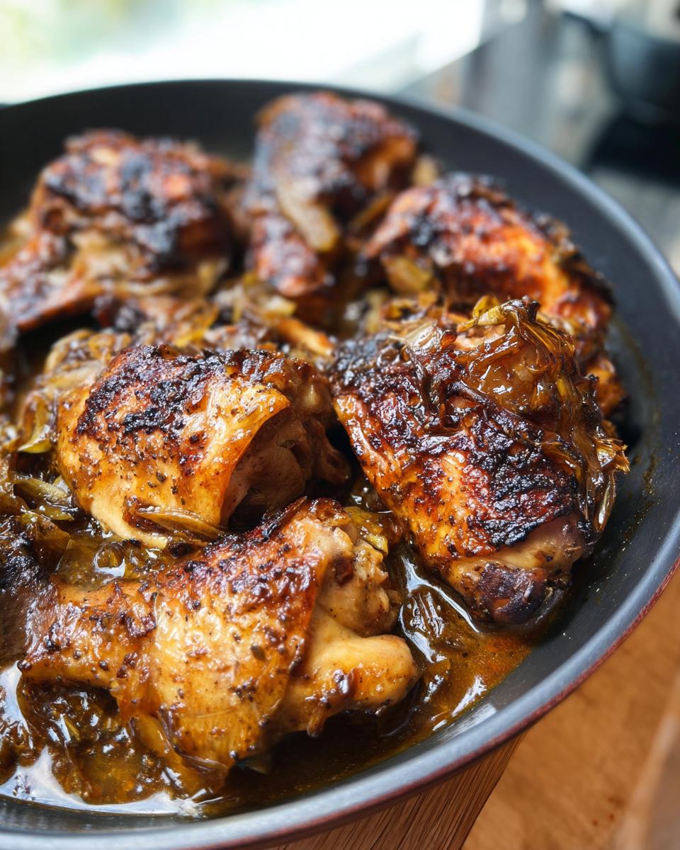 Close-up of tender braised chicken pieces in a rich, savory sauce, part of The Only Chicken Recipes Recipe You’ll Need (2025).