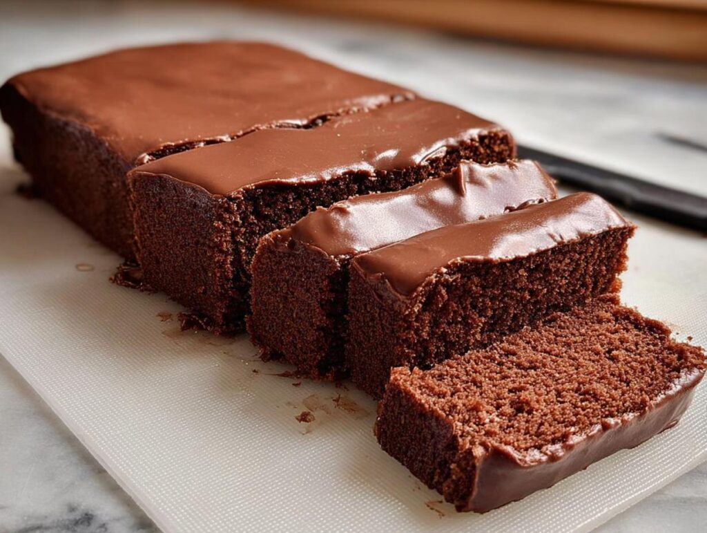 A moist chocolate cake with rich chocolate frosting, sliced into portions. A perfect example of cake ideas recipes.