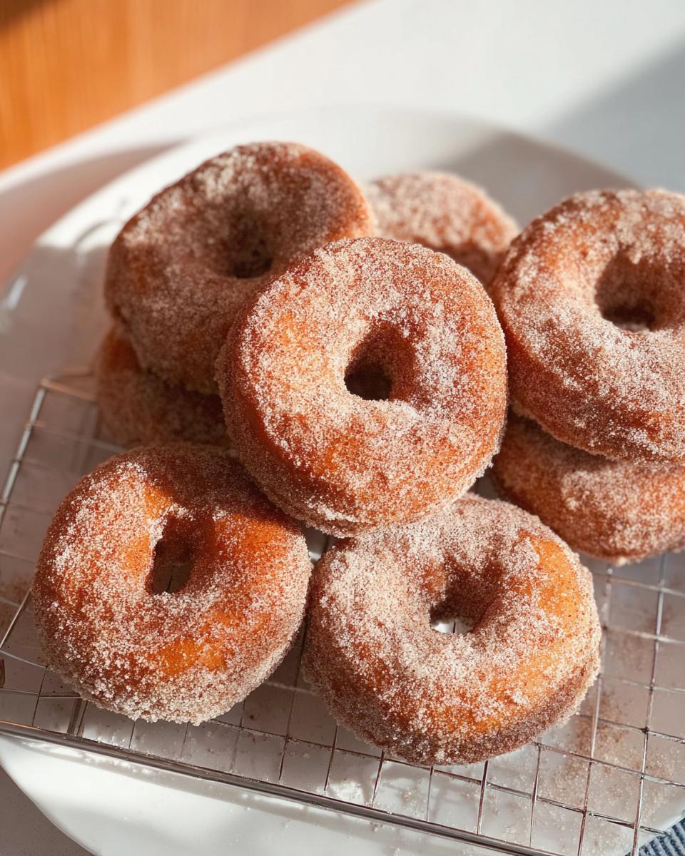 A pile of freshly made cinnamon sugar donuts, a perfect addition to breakfast ideas recipes.