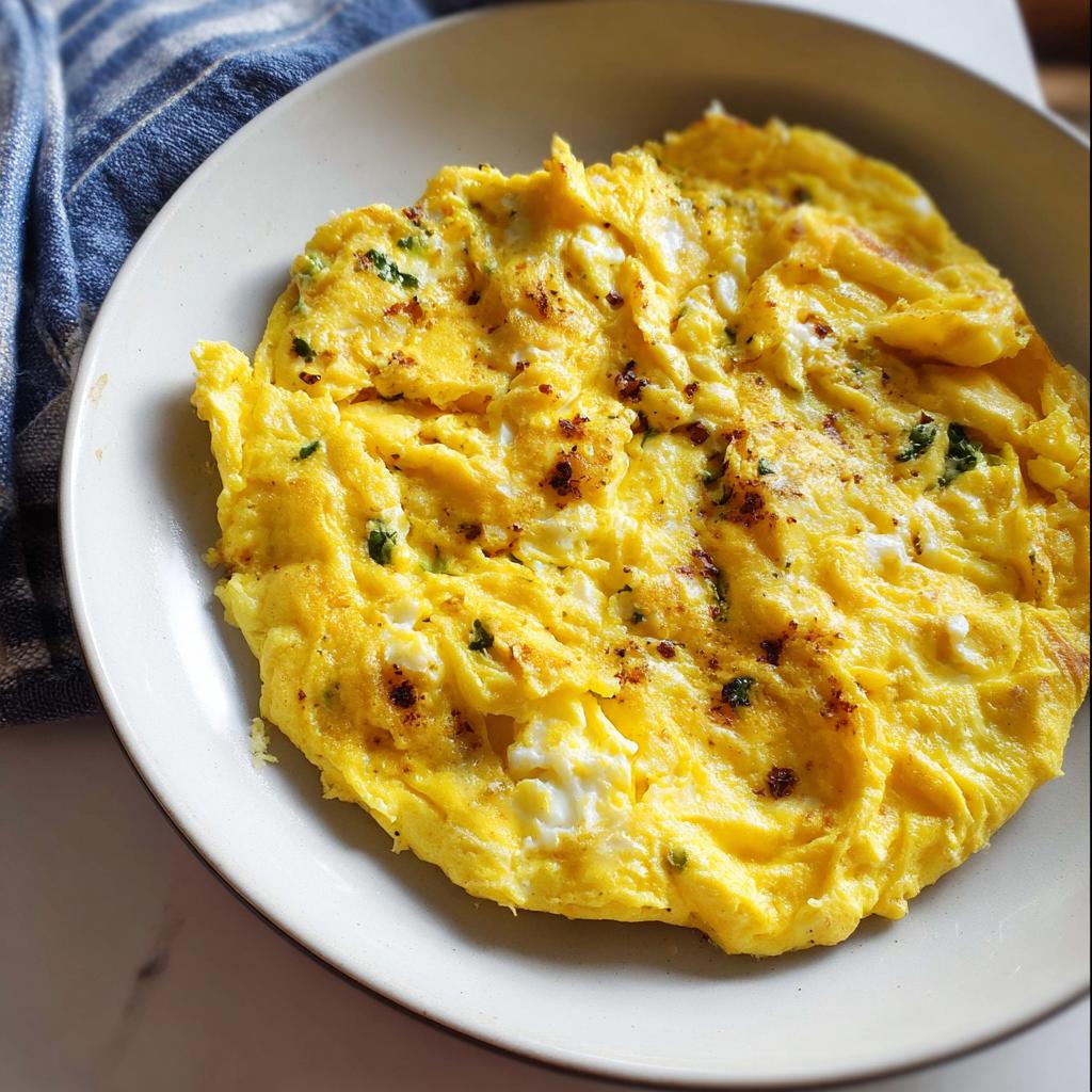 A perfectly cooked, fluffy omelette with herbs and spices, part of The Only Egg Recipes Recipe You'll Need.