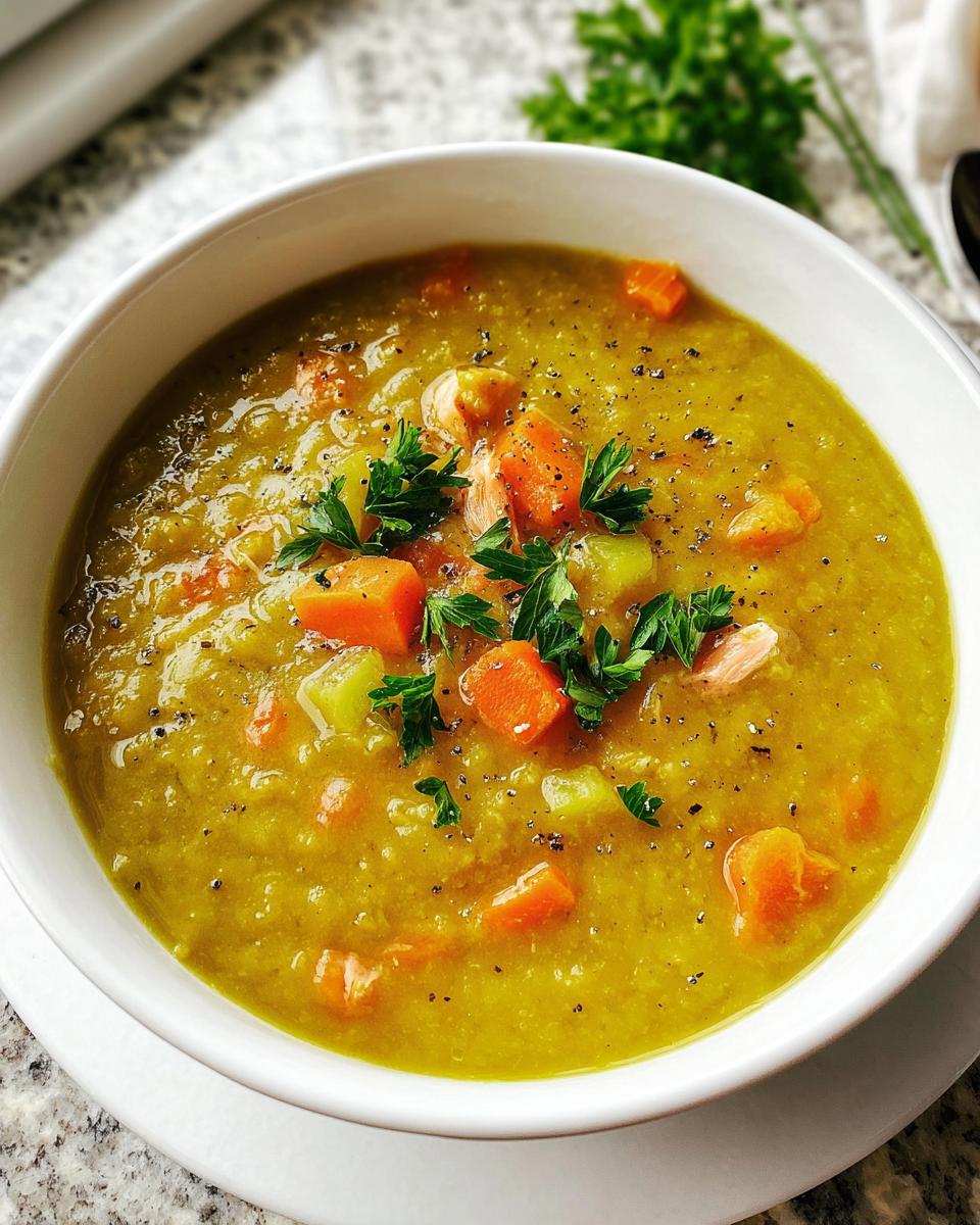 A close-up of a bowl of hearty vegetable soup, featuring carrots, celery, and parsley, perfect for learning how to make soup recipes.