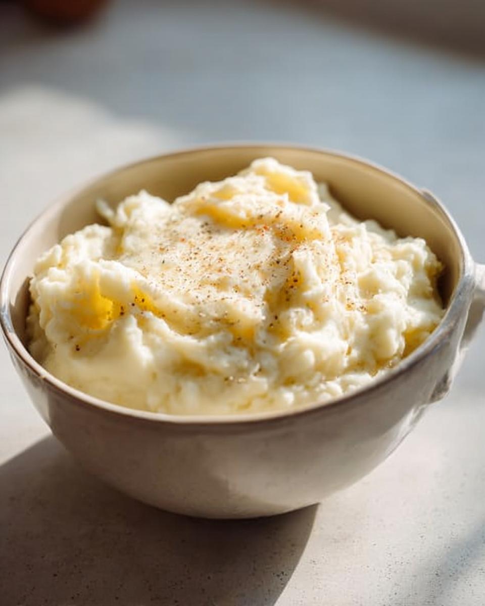 A bowl of creamy mashed potatoes, seasoned with pepper, perfect for meal prep.