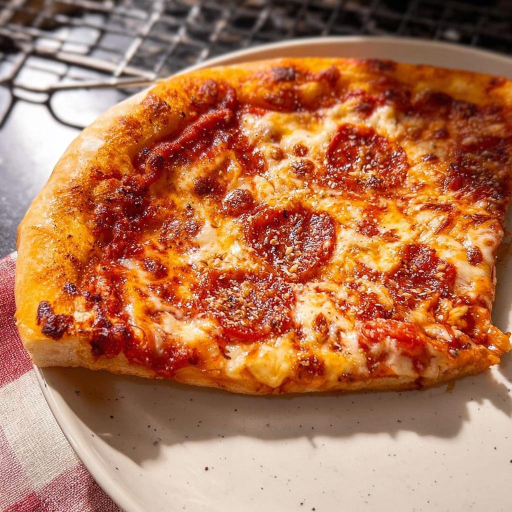 A delicious slice of pepperoni pizza with melted cheese and a golden crust, perfect for Pizza Night Recipes Meal Prep.