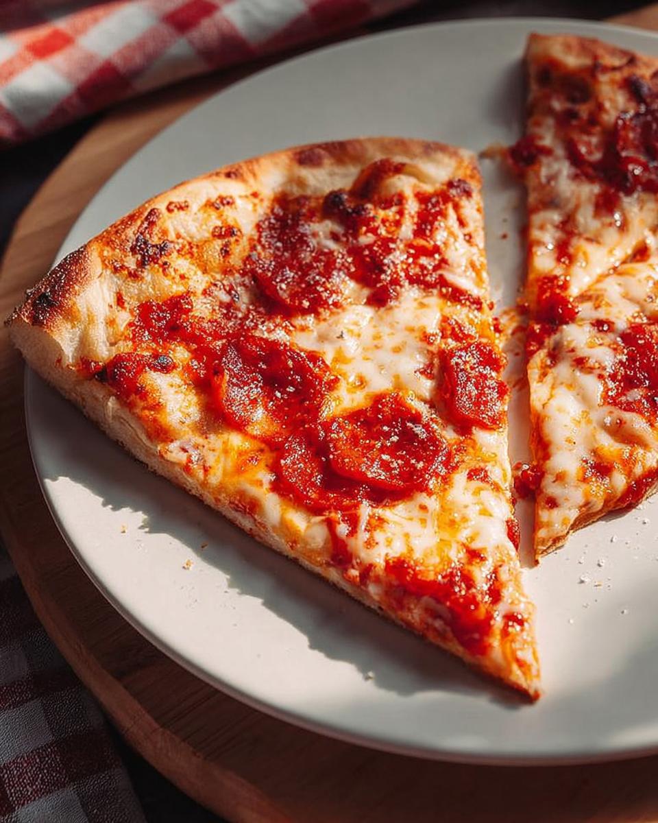 Two slices of pepperoni pizza with melted cheese and tomato sauce, ready for Pizza Night Recipes.