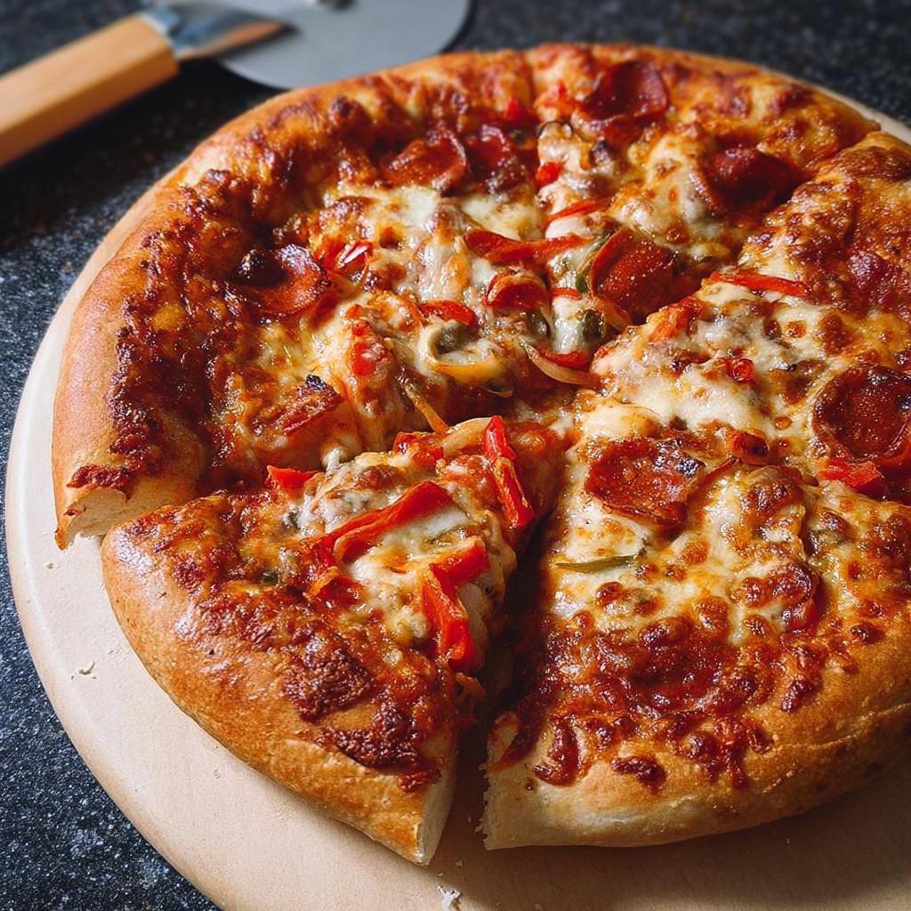 A delicious pepperoni and vegetable pizza, perfect for busy weeknight pizza night recipes.