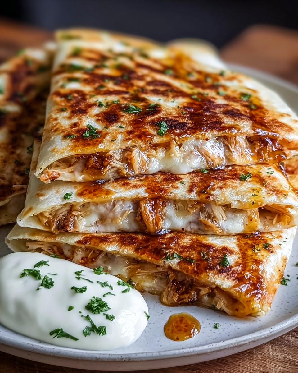 Cheesy Hot Honey Chicken Quesadillas with Spicy Jalapeño Cream Sauce - Other 4