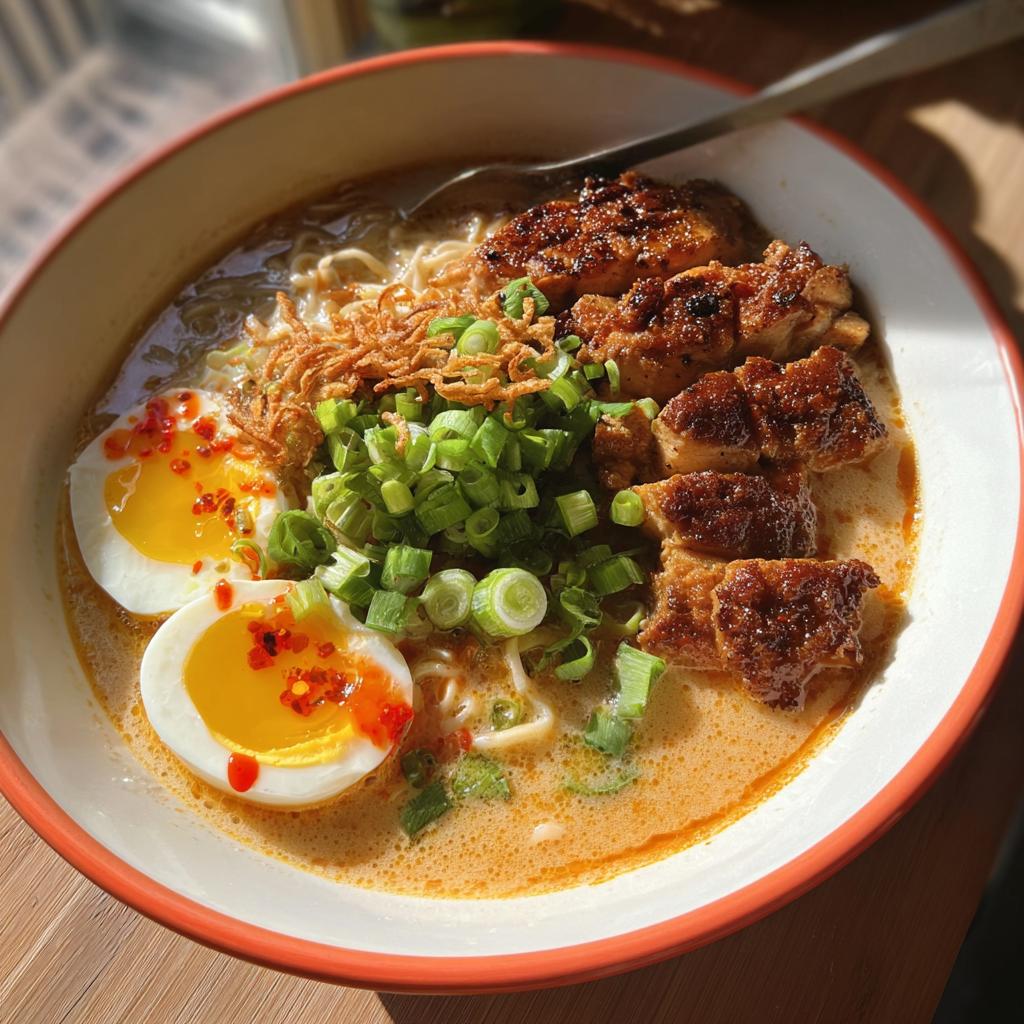 Creamy Garlic Chicken Ramen - Tasty
