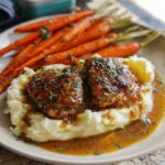 Creamy Herb Chicken with Mashed Potatoes & Glazed Carrots - Featured