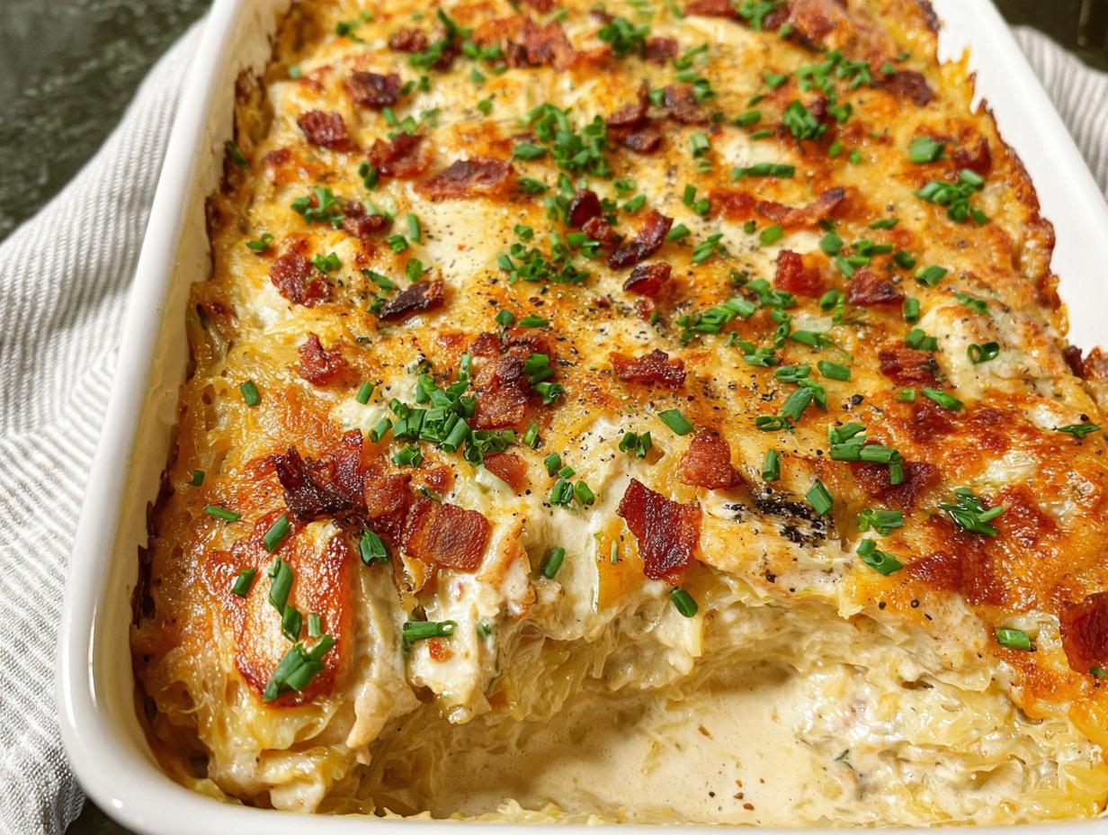 Creamy Low Carb Chicken Casserole - Featured