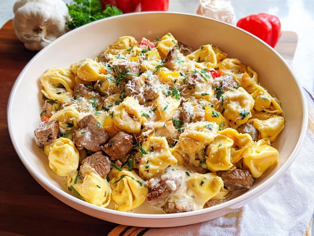 Garlic Steak Tortellini - Featured