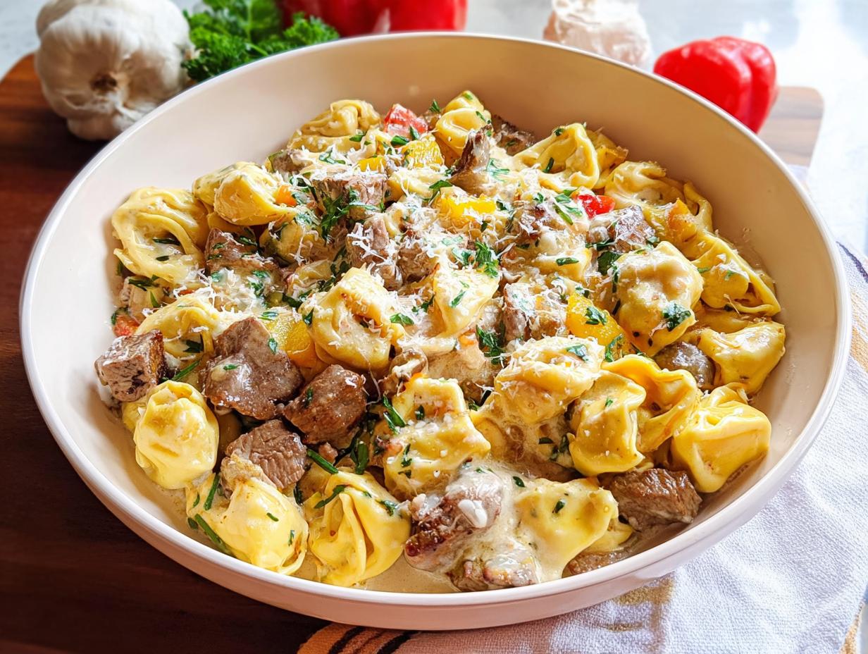 Garlic Steak Tortellini - Featured