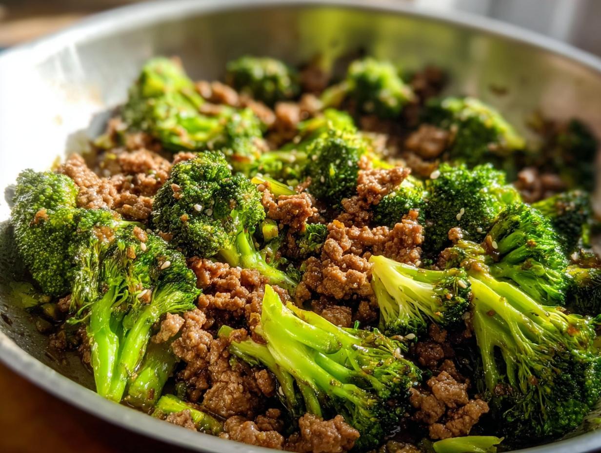 Keto Hamburger Broccoli Skillet - Featured