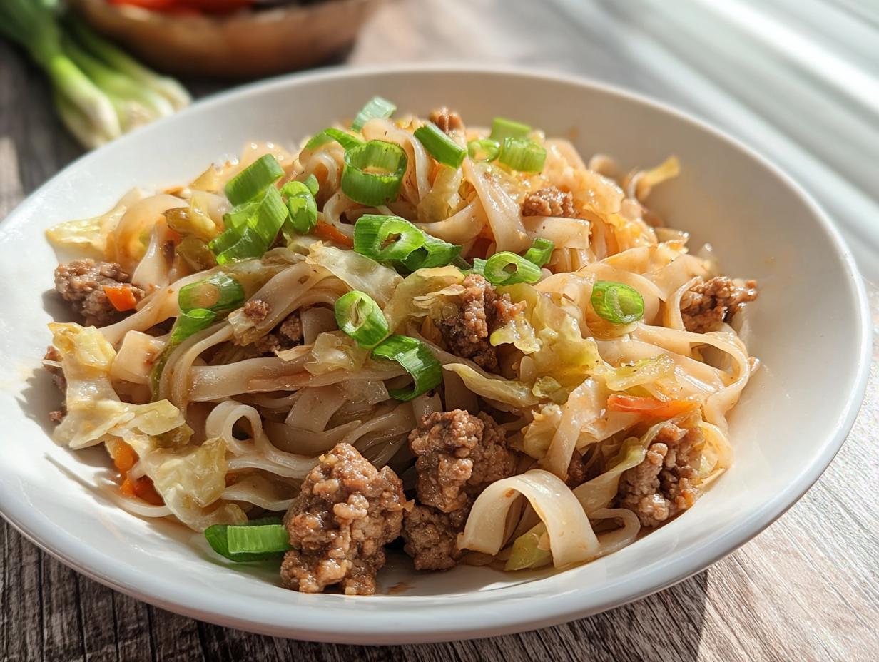 Potsticker Noodle Bowl with Pork & Cabbage Slaw - Featured