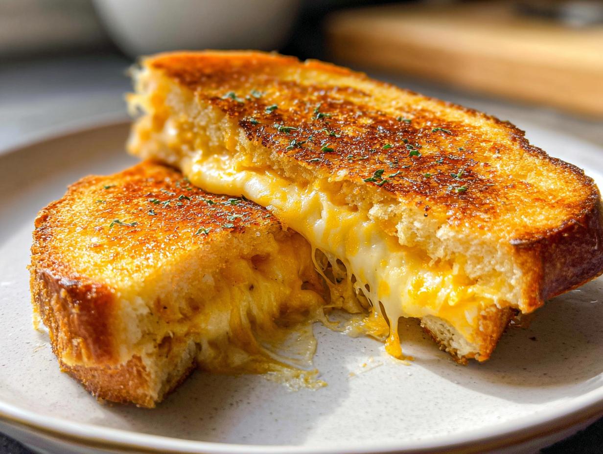 Garlic Bread Grilled Cheese - Featured