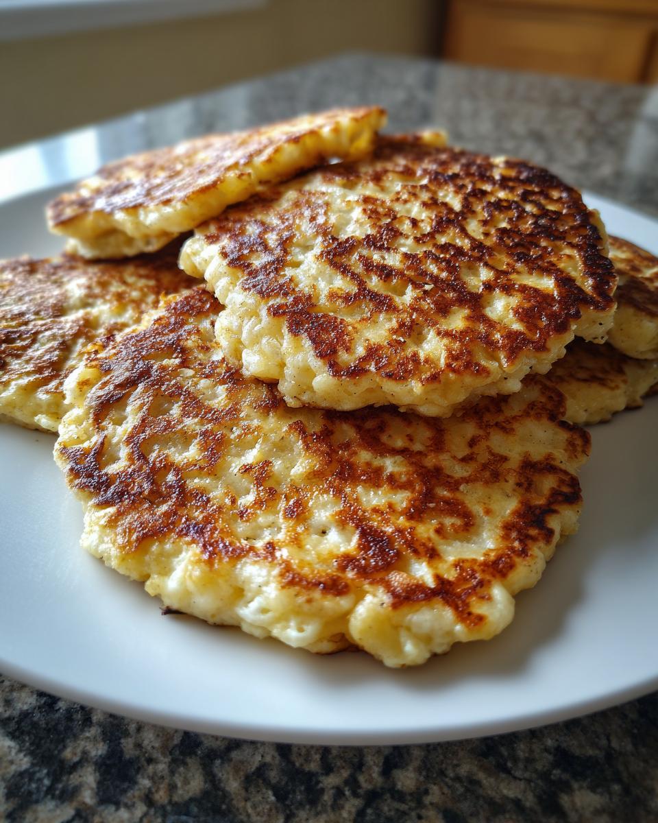 A stack of golden-brown banana oat pancakes on a white plate, ready for breakfast.
