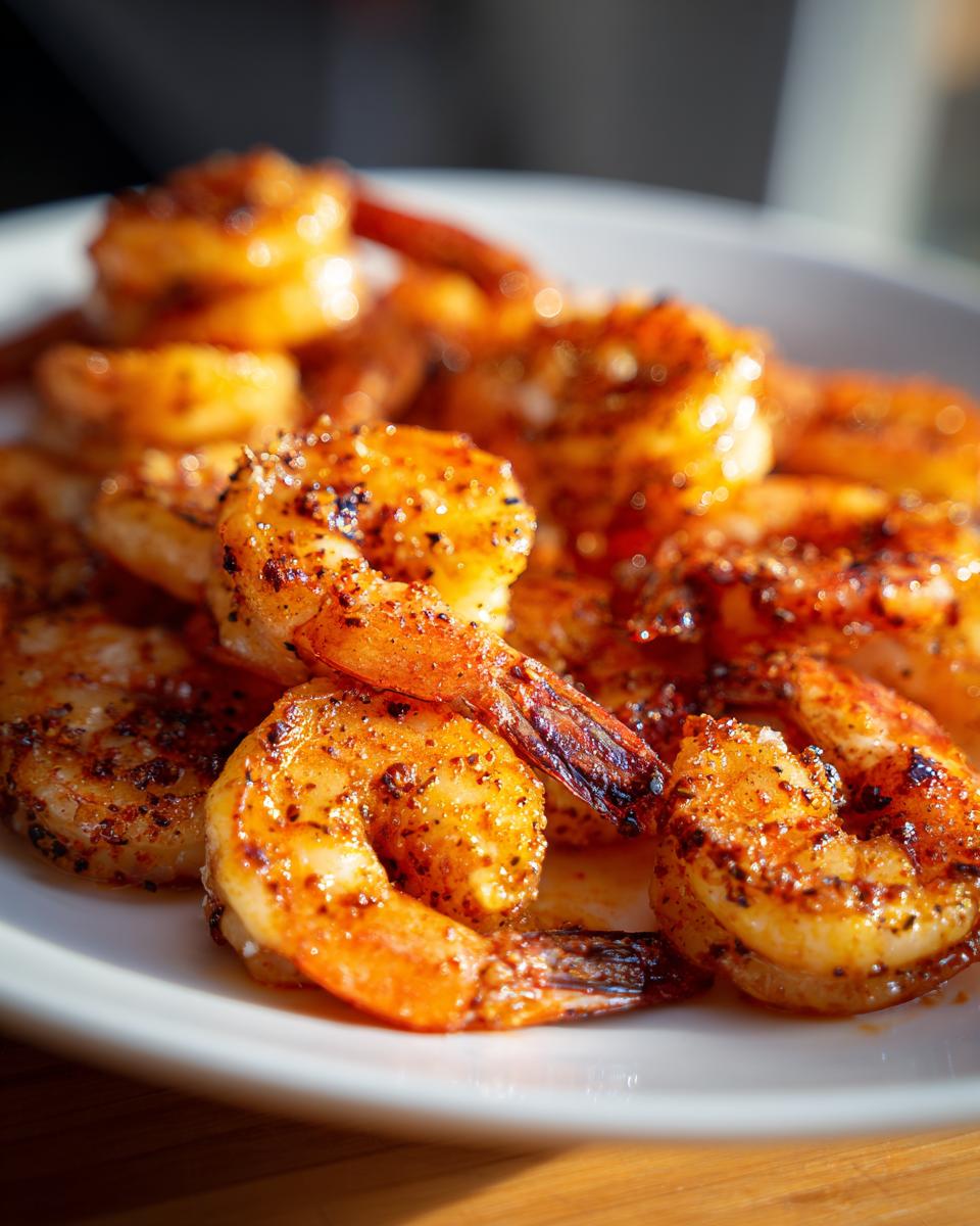 Close-up of perfectly grilled honey lime shrimp, seasoned and ready for a fast cookout.