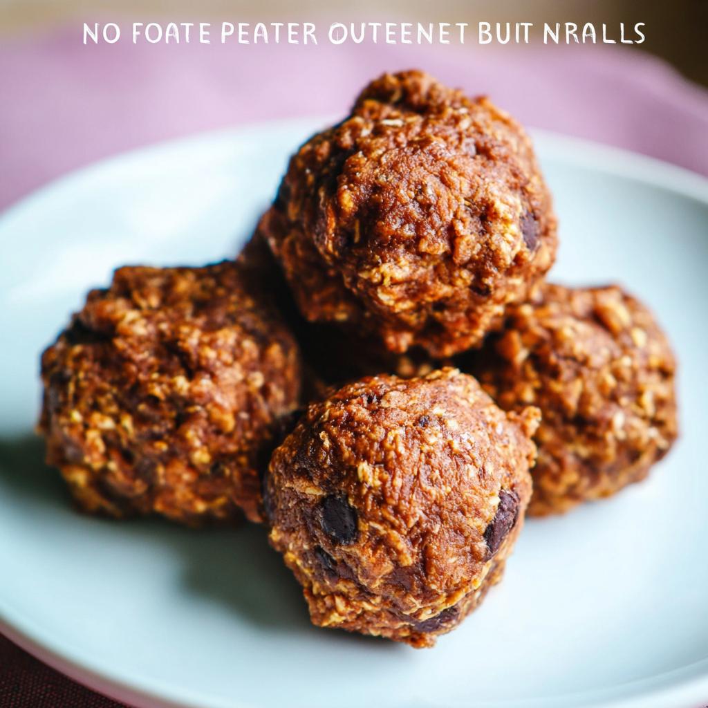 Close-up of delicious No-Bake Chocolate Peanut Butter Protein Balls on a light blue plate.